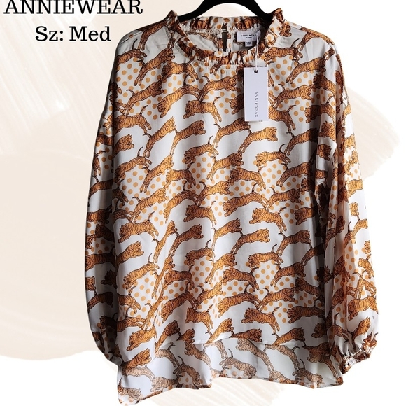 Annie Women's Leopard Print Top - Orange - Picture 1 of 8